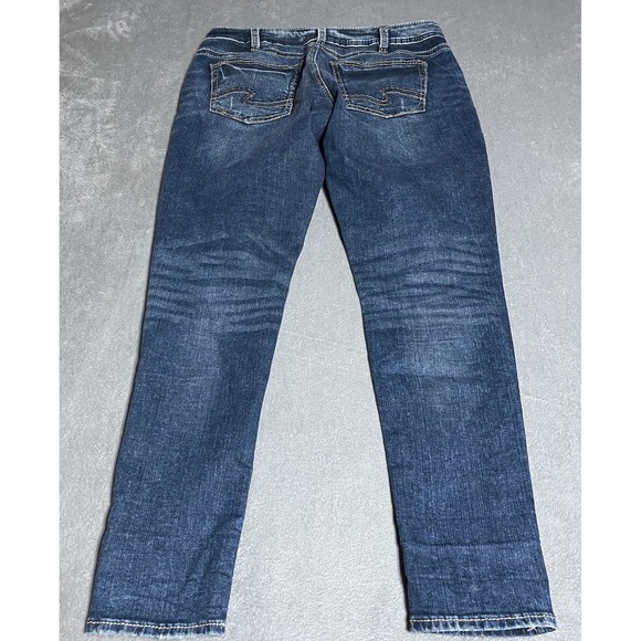 Silver Girlfriend Jeans‎ Womens 29 Blue Denim Super Stretch Whiskered Skinny - Picture 6 of 6